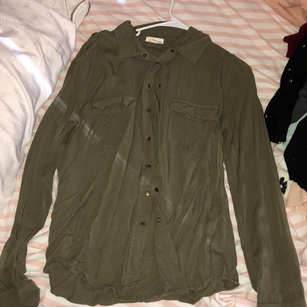 Olive Green Button Down